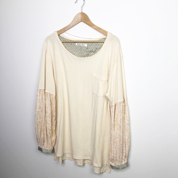 FREE people jade Boho mixed media blouse - Picture 3 of 14